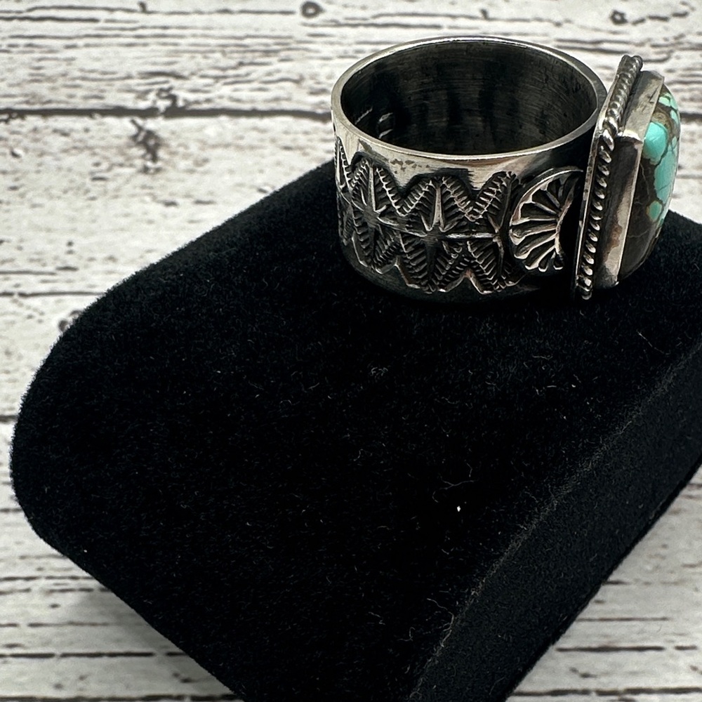 Sterling Silver Thunderbird Turquoise Ring - Brendan Cadman - Picture 3 of 5